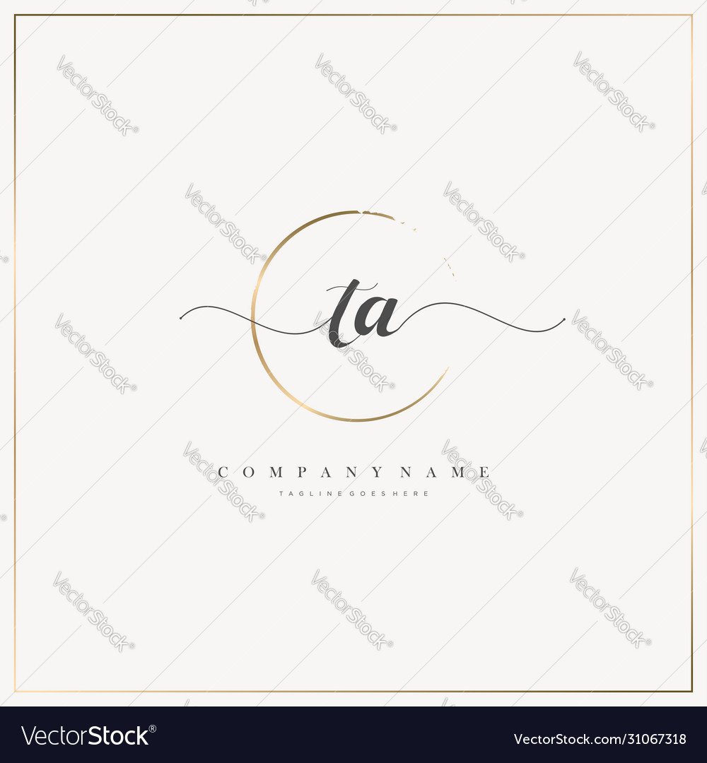 Elegant 'TA' Initial Logo - Handwriting Style
