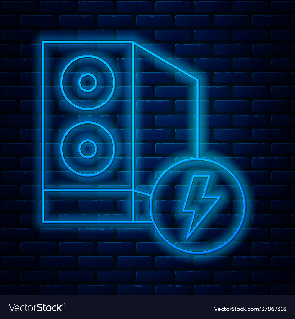 Glowing neon line case computer icon isolated Vector Image Glowing neon line case computer icon isolated