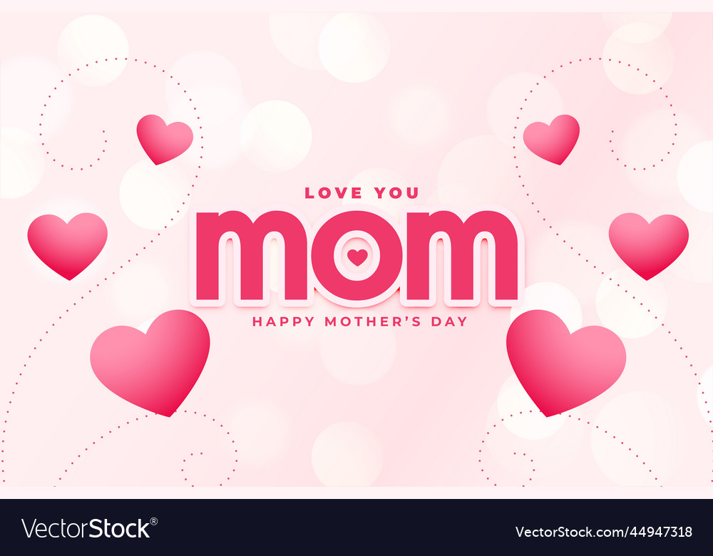 Happy mothers day hearts greeting for the event Vector Image