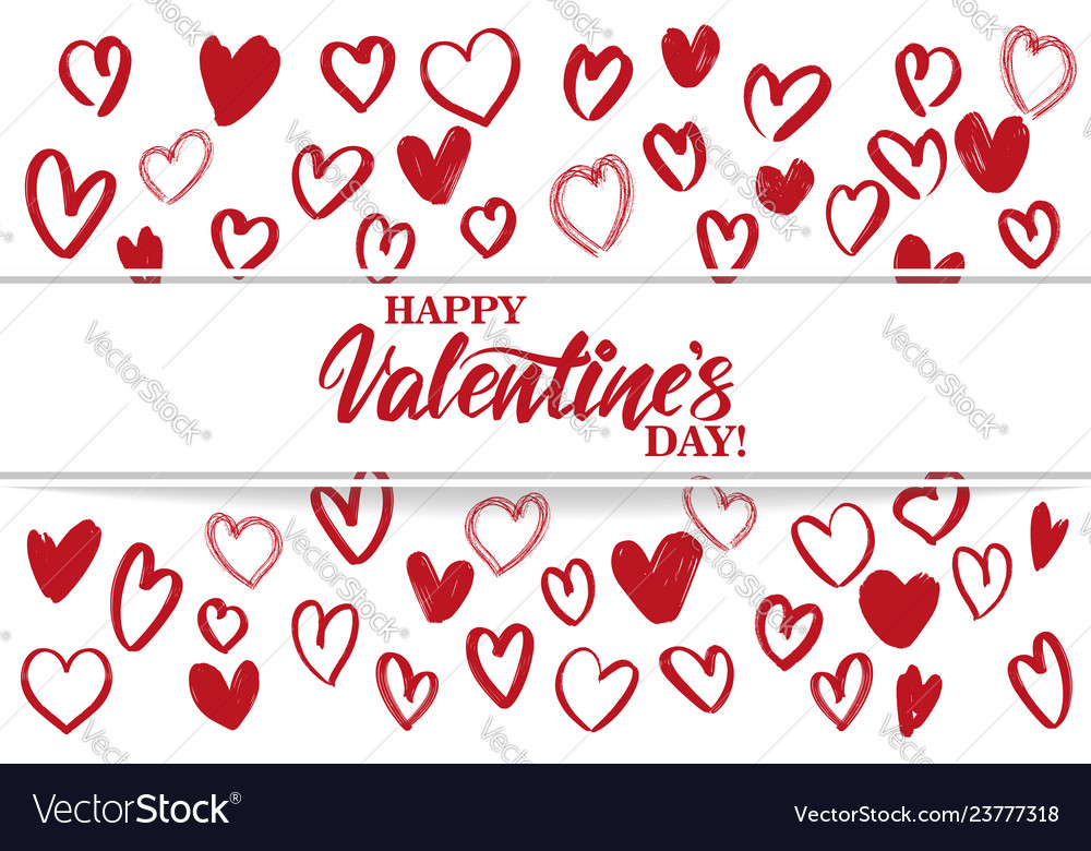 Happy valentine s day text on the background Vector Image