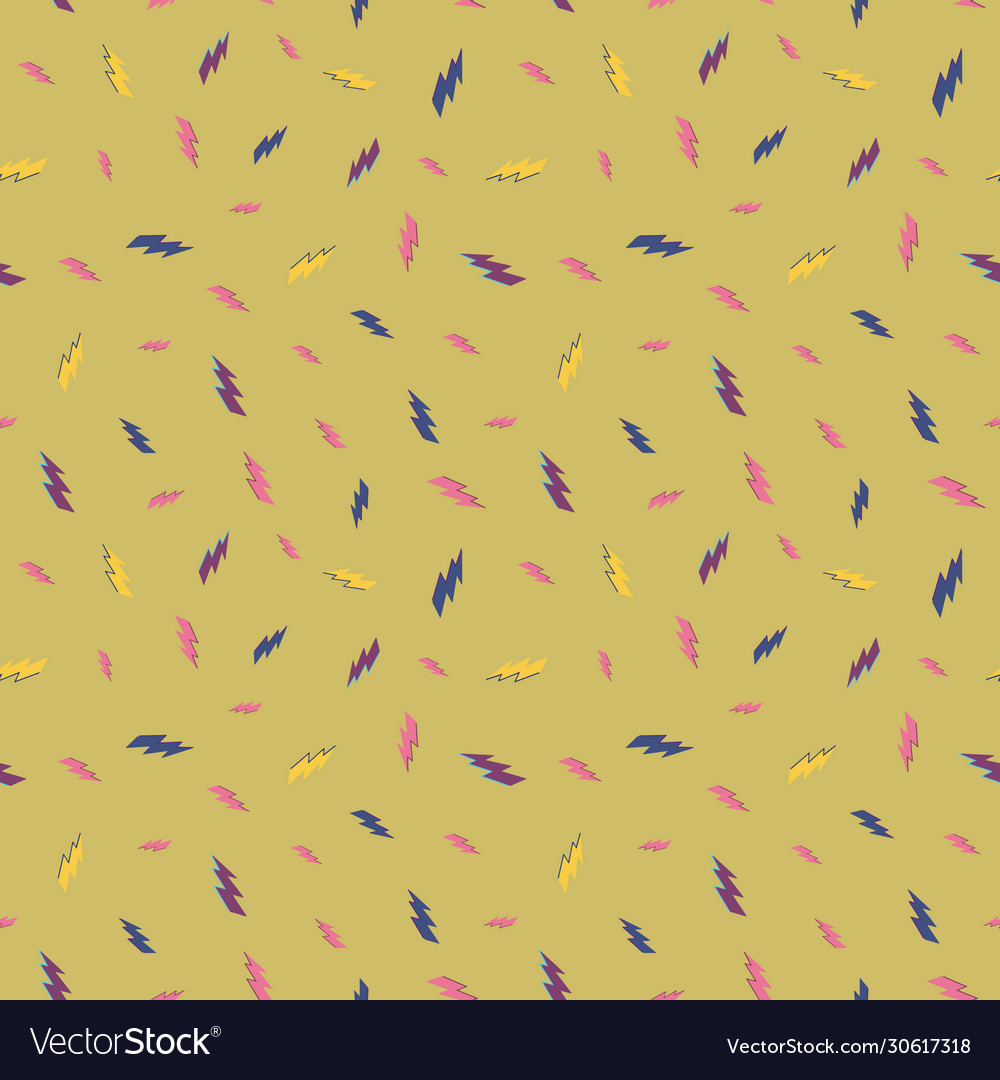 Lightening thunder bolt repeat pattern vector image Lightening thunder bolt repeat pattern