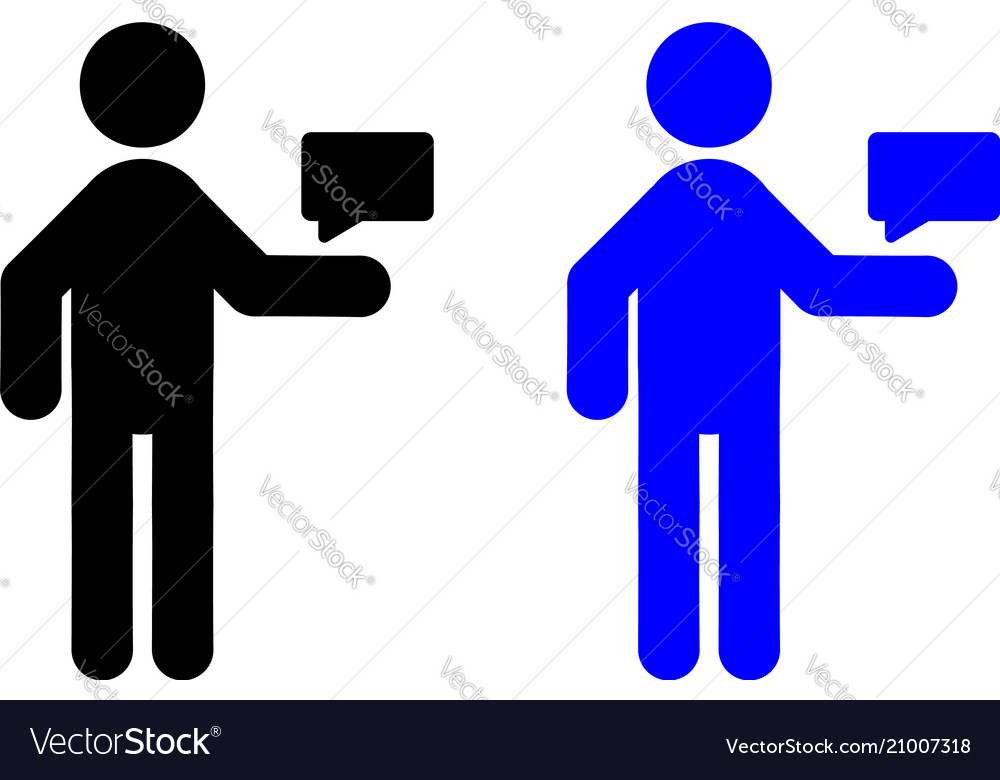 Man is sending a message icon vector image Man is sending a message icon