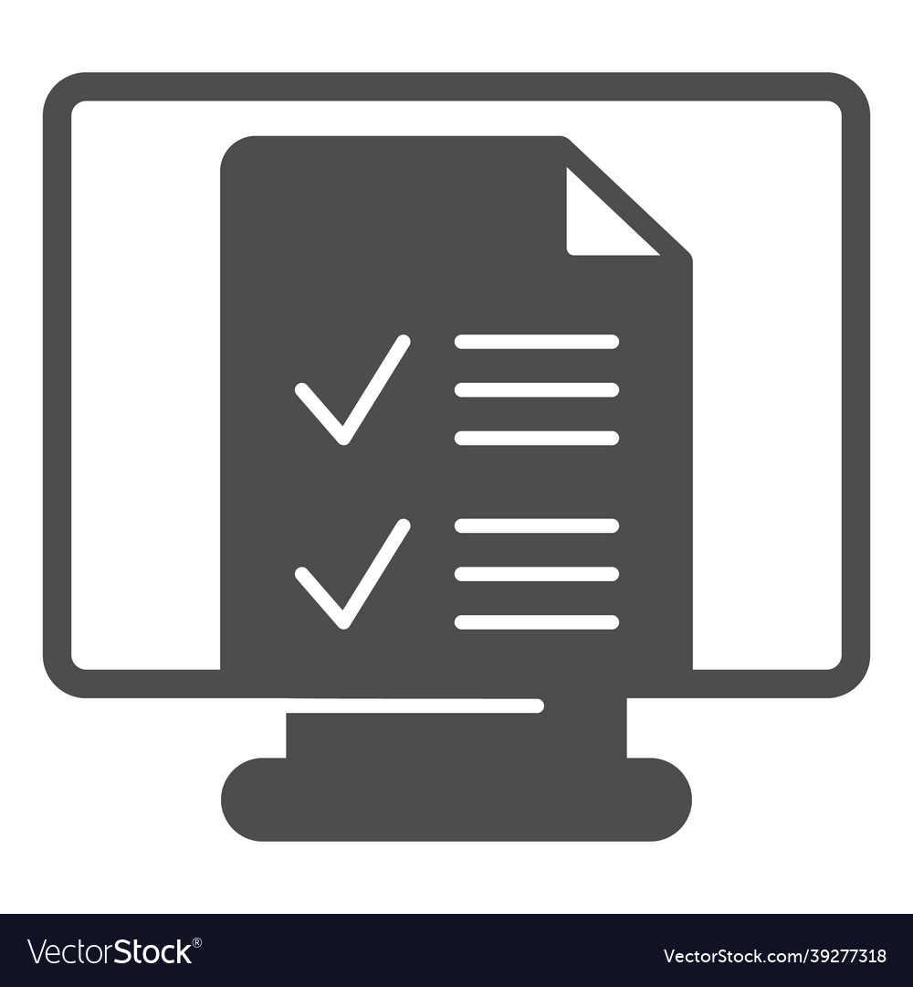 Monitor monoblock with file document ticks vector image Monitor monoblock with file document ticks