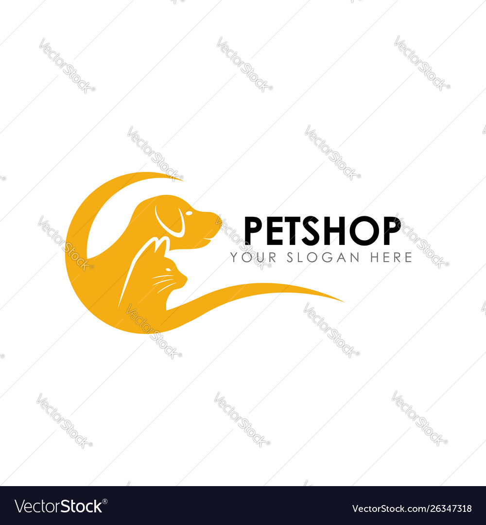 Pet shop logo design template home Royalty Free Vector Image