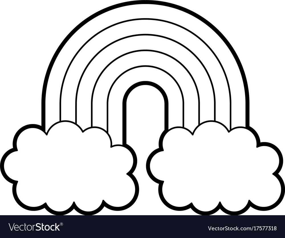 Rainbow with clouds fantasy decoration dream Vector Image