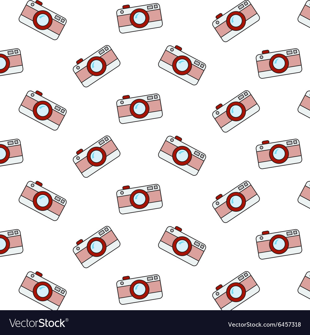 Retro camera pattern on white background