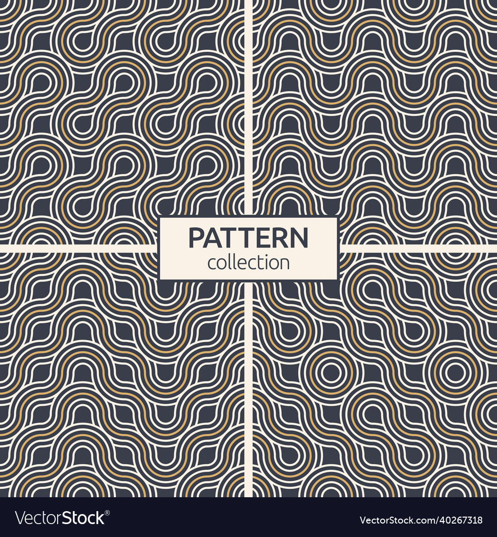 Set of four abstract seamless patterns vector image Set of four abstract seamless patterns
