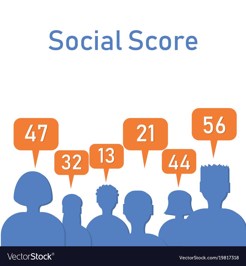 Social Score Silhouettes With Numbers Royalty Free Vector