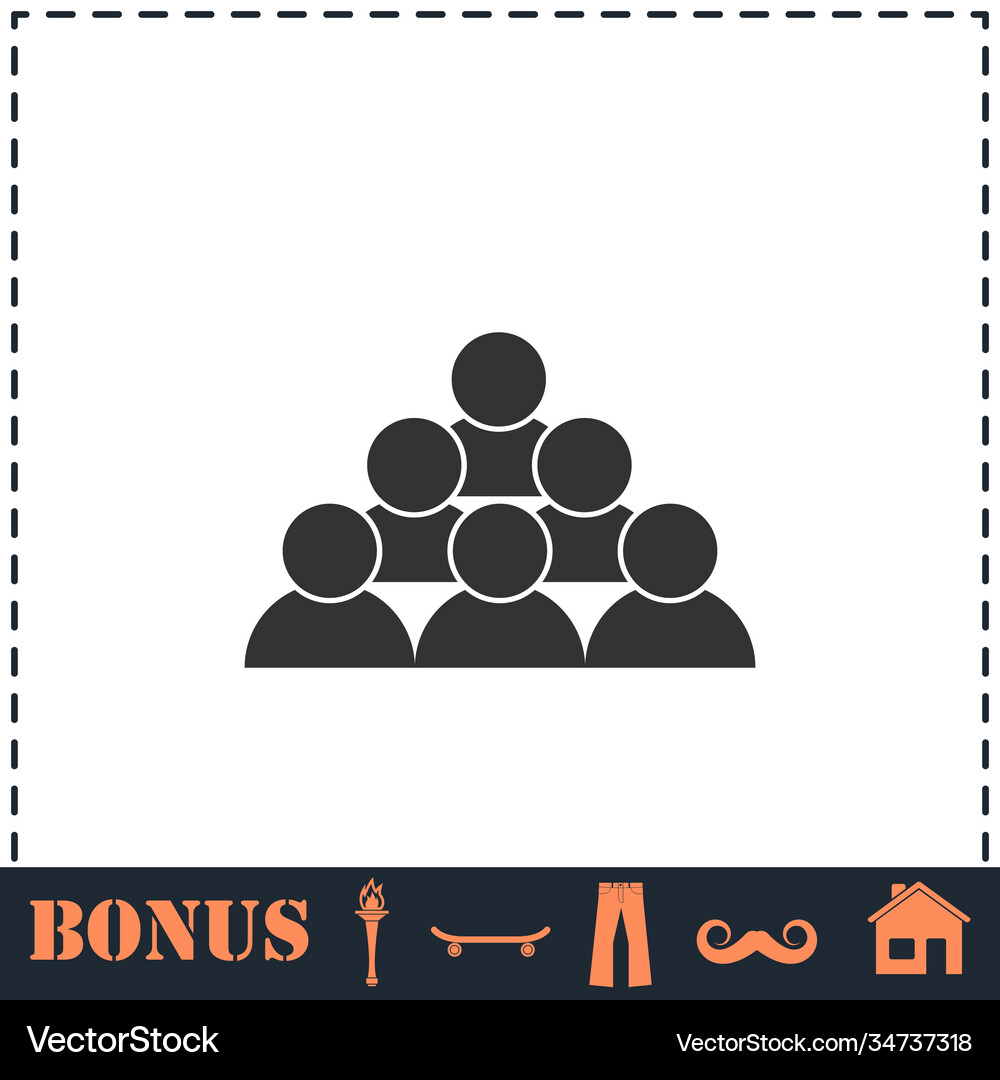 Team icon flat Royalty Free Vector Image - VectorStock