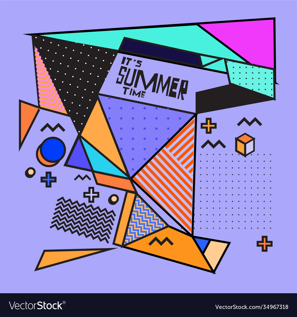 Triangle geometric forms for summer design event vector image Triangle geometric forms for summer design event