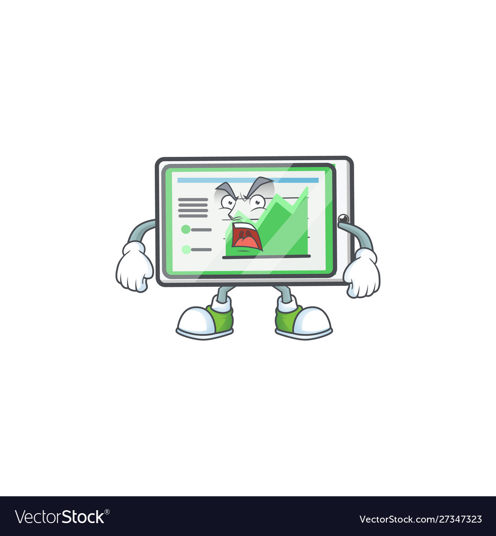 Angry up chart horizontal table shape character