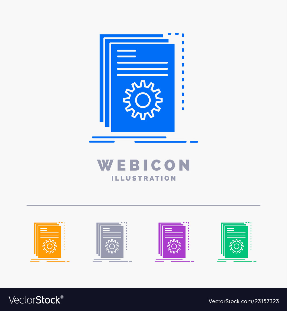 App build Entwicklerprogramm Skript 5 Farbe glyph vector image App build Entwicklerprogramm Skript 5 Farbe glyph