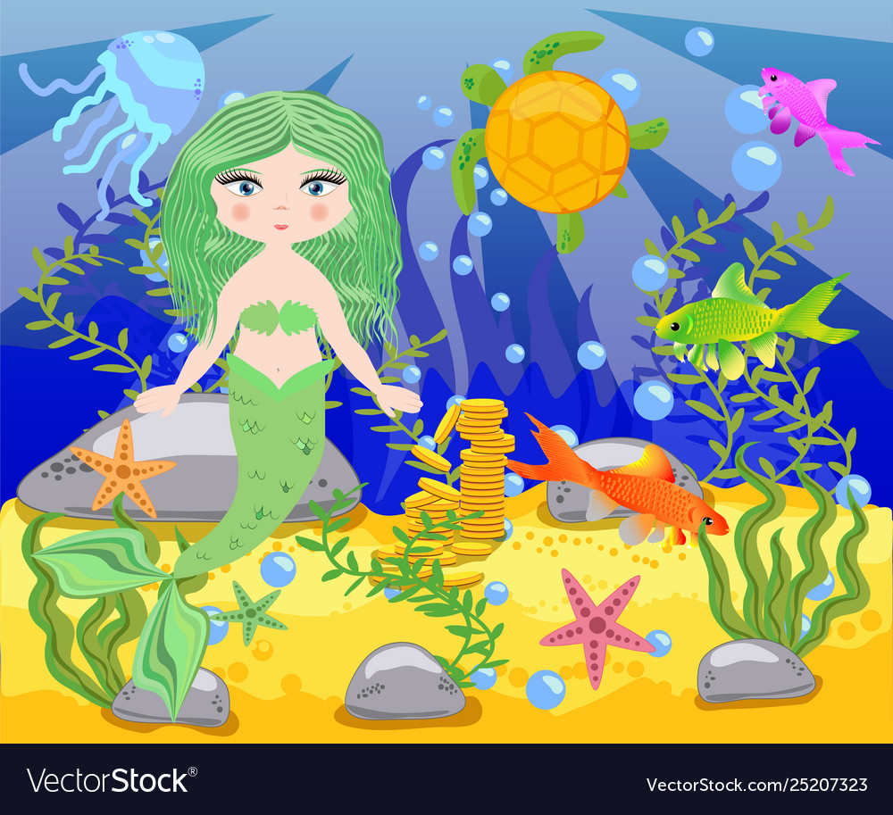 Background with an underwater world vector image Background with an underwater world