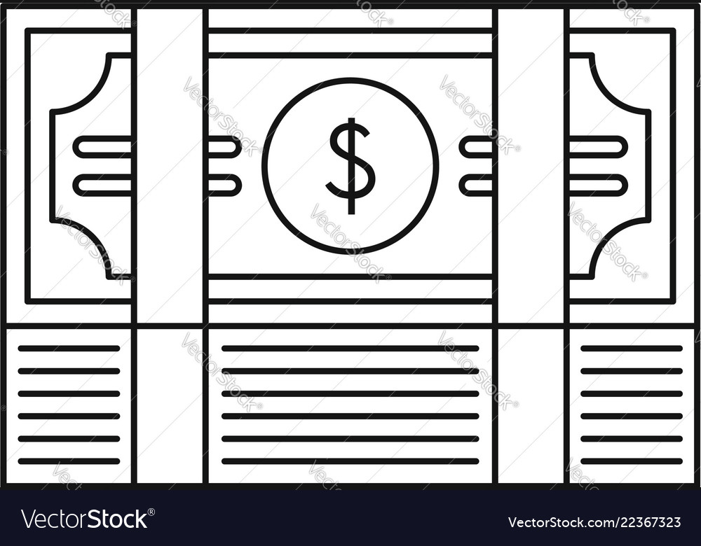 Bribery money stack icon outline style Royalty Free Vector