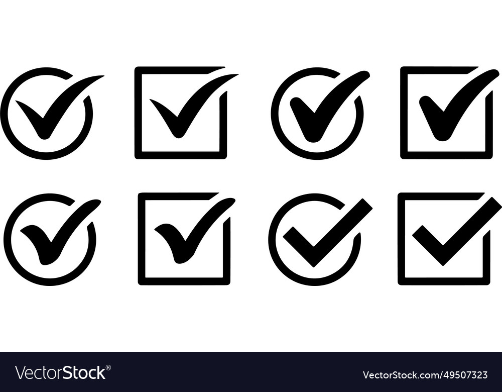 Check mark icons set marks symbol