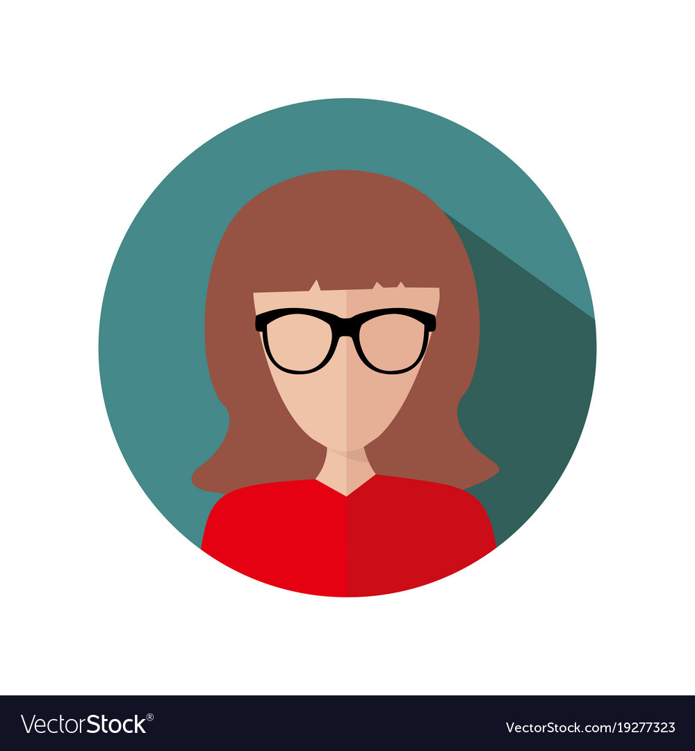 Educated smart women circular icon graphic