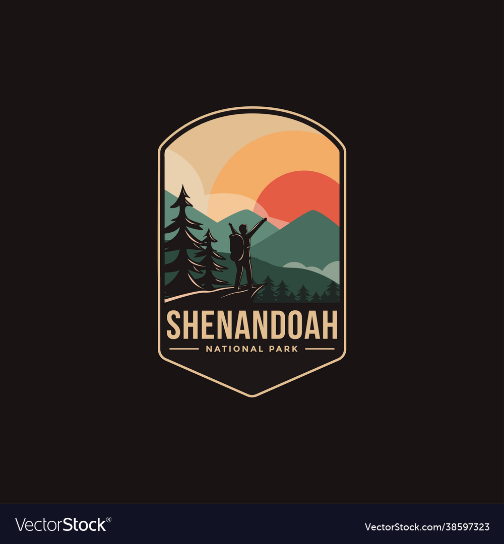 Emblem patch logo shenandoah national park vector image Emblem patch logo shenandoah national park