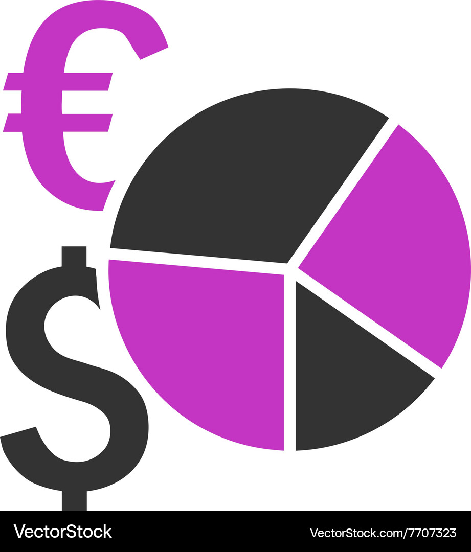 Financial pie chart flat icon Royalty Free Vector Image