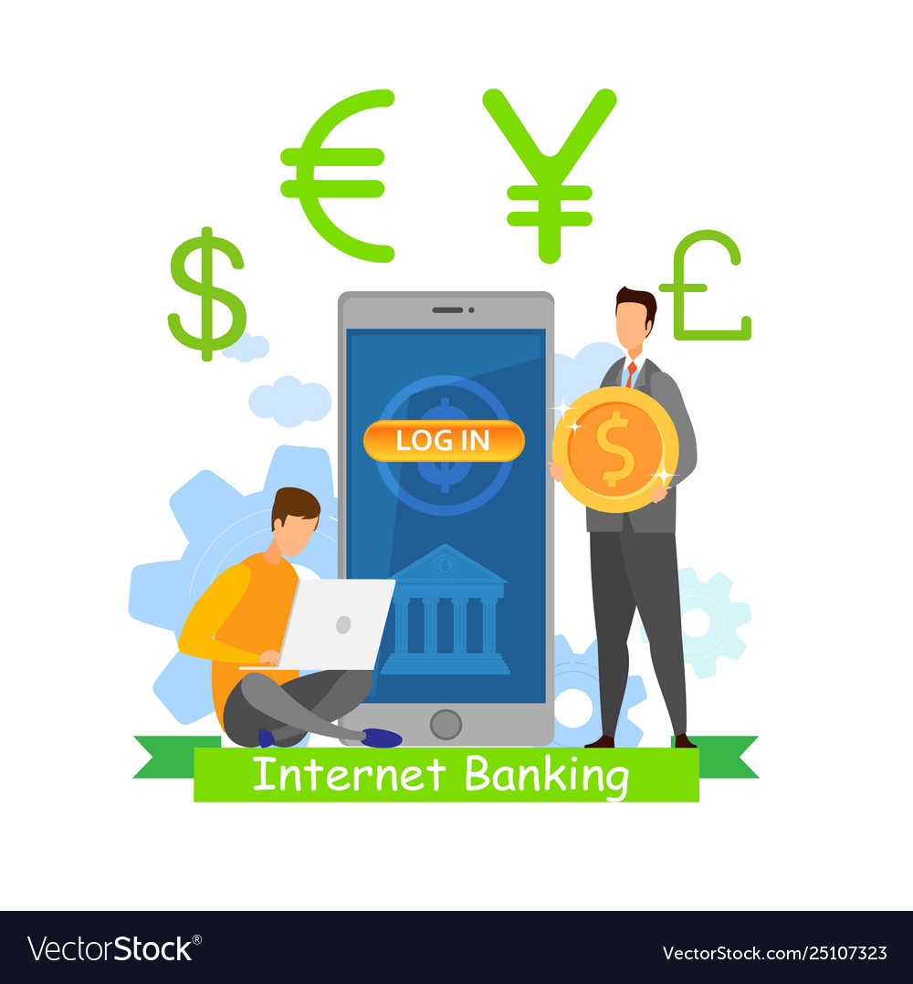 Internet Banking App Flat Royalty Free Vector Image