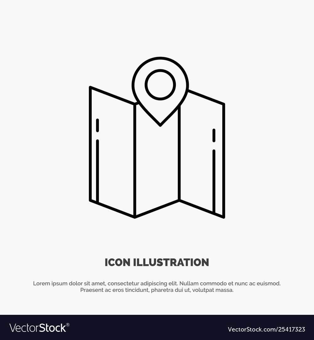Karte Richtung Standort Navigation Pointer Linie Vector Image Karte Richtung Standort Navigation Pointer Linie