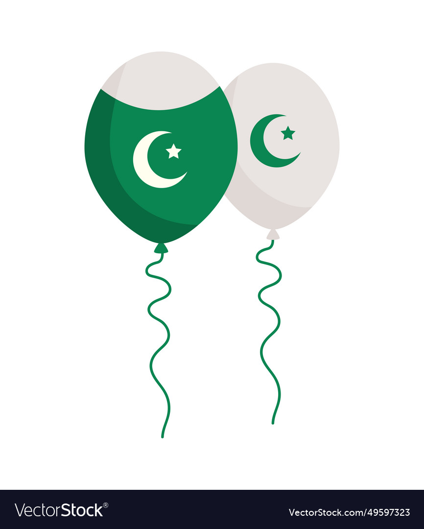 Pakistan flag on balloons