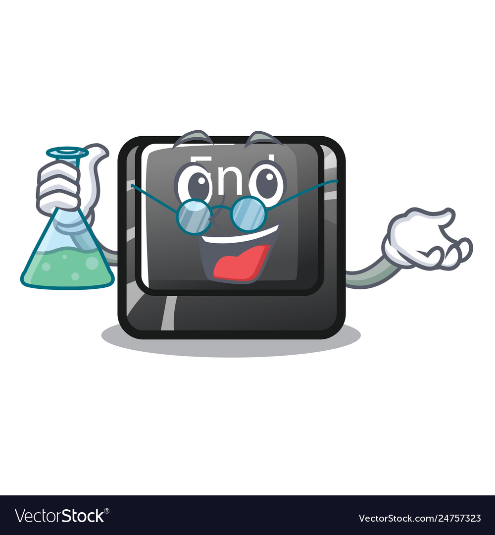 Professor button end in shape character vector image Professor button end in shape character