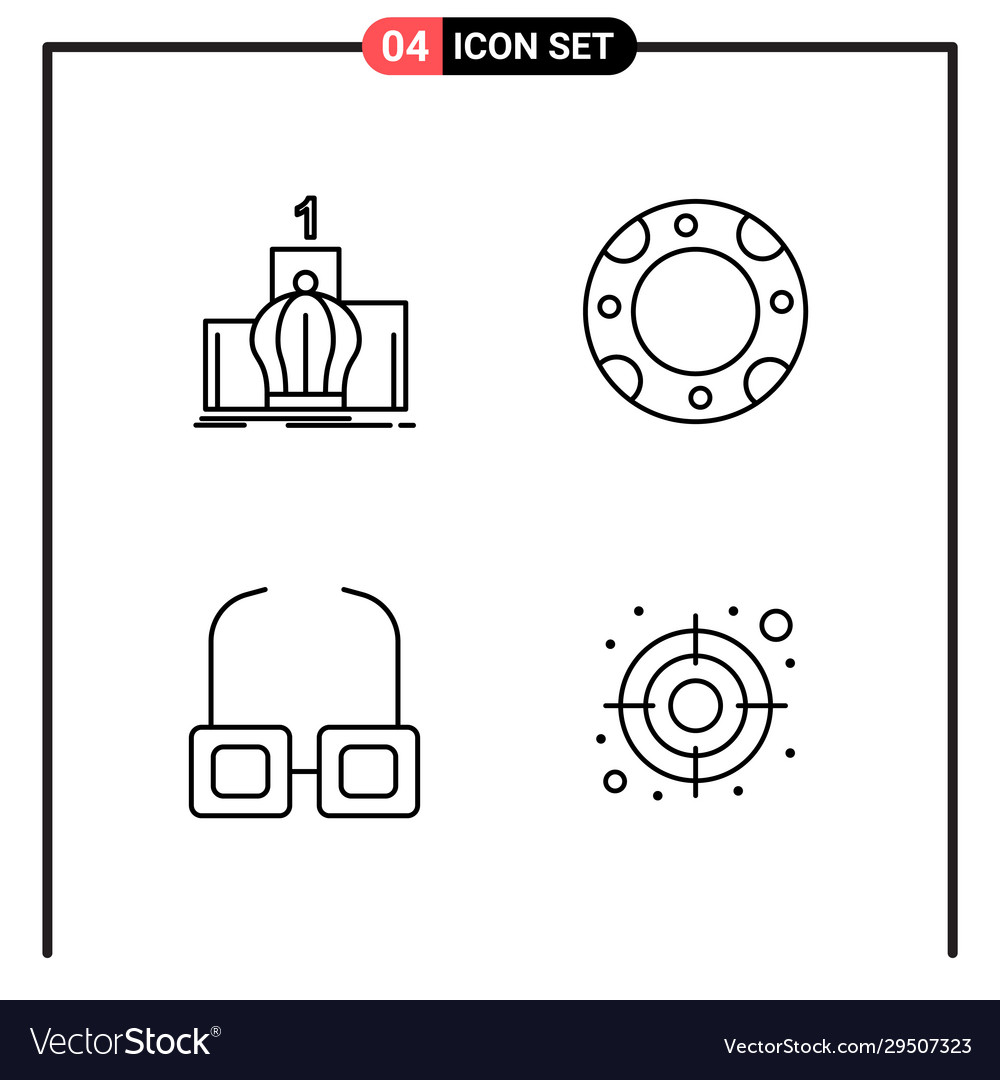 Set 4 line style icons for web and mobile