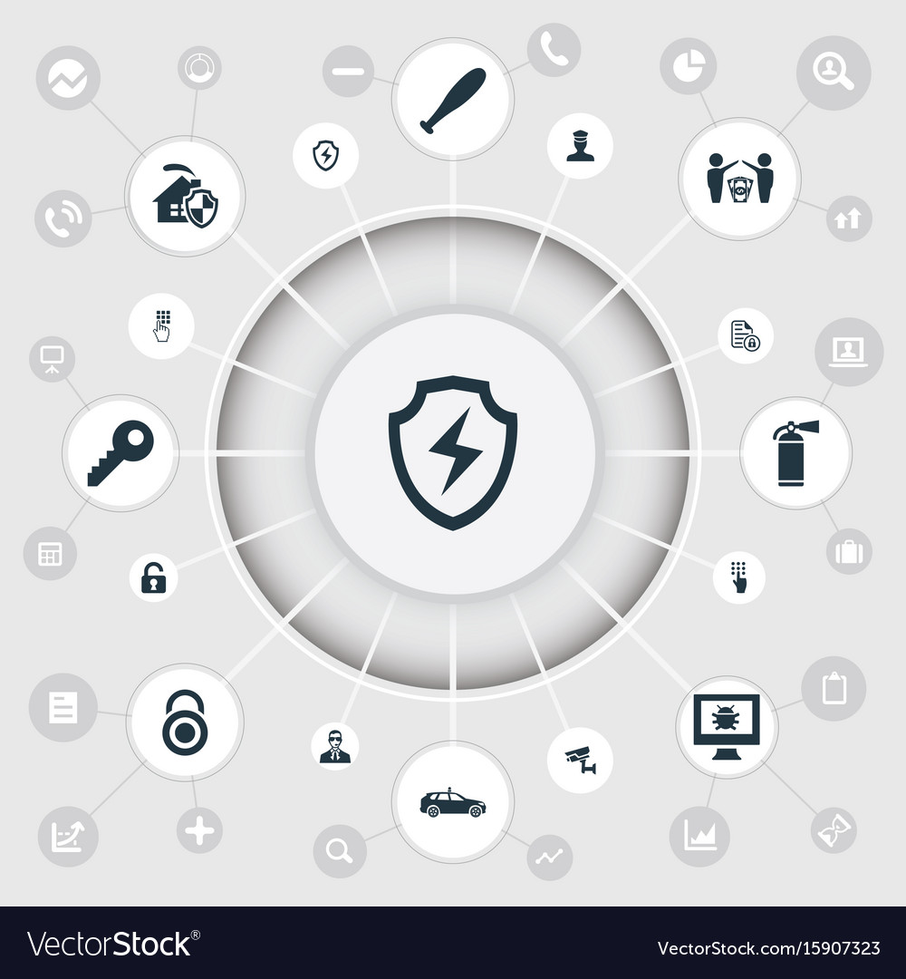 Set of simple secure icons