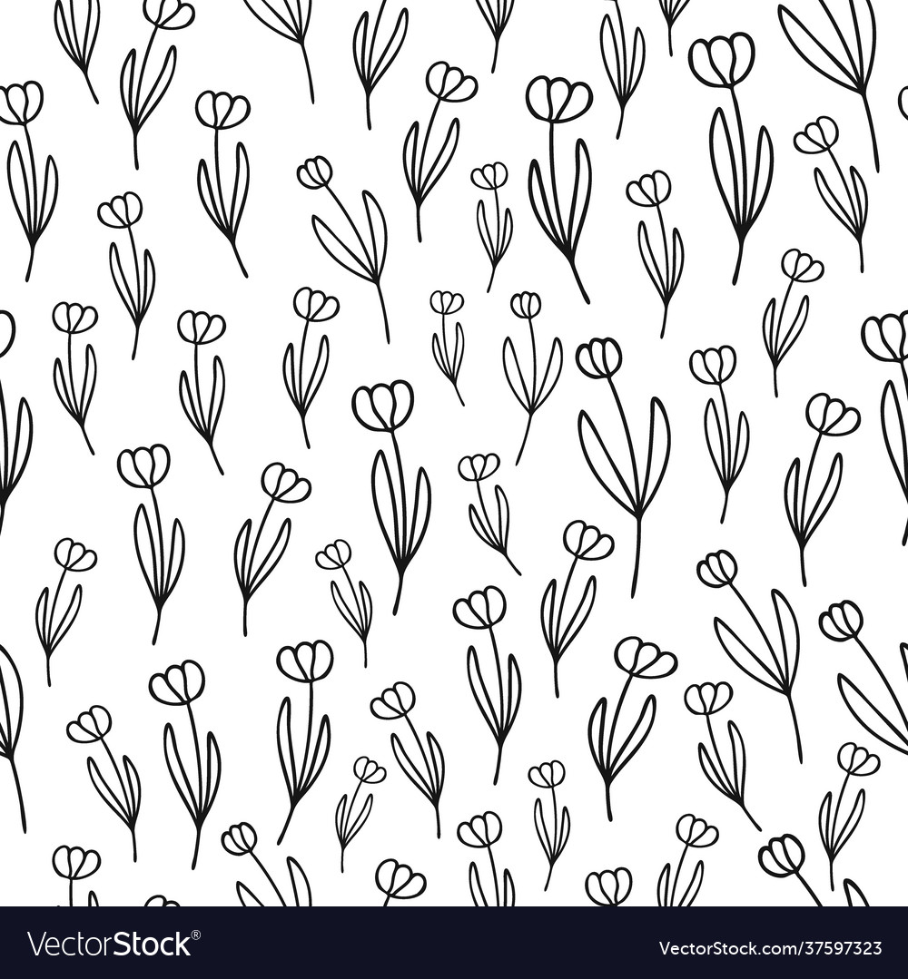 Simple combinable seamless patterns tulip flower