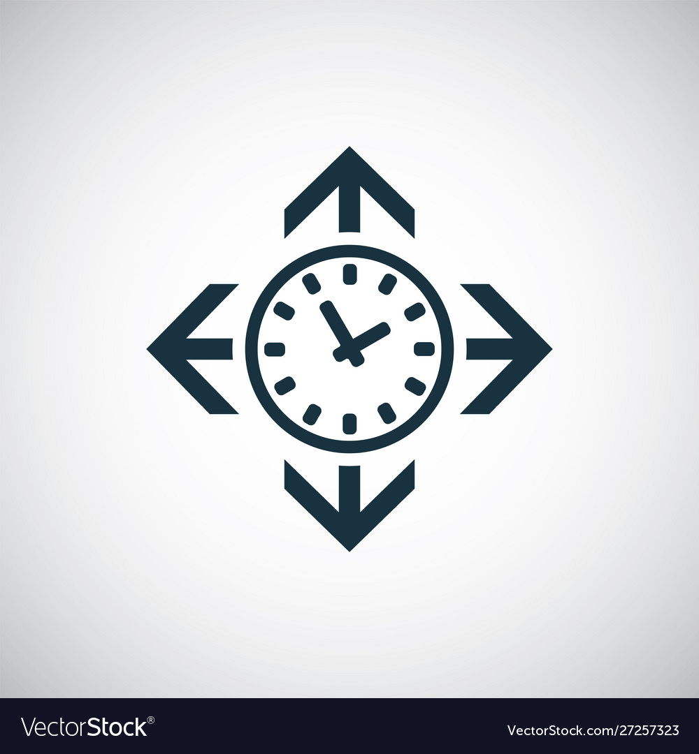 Time arrows icon for web and ui on white