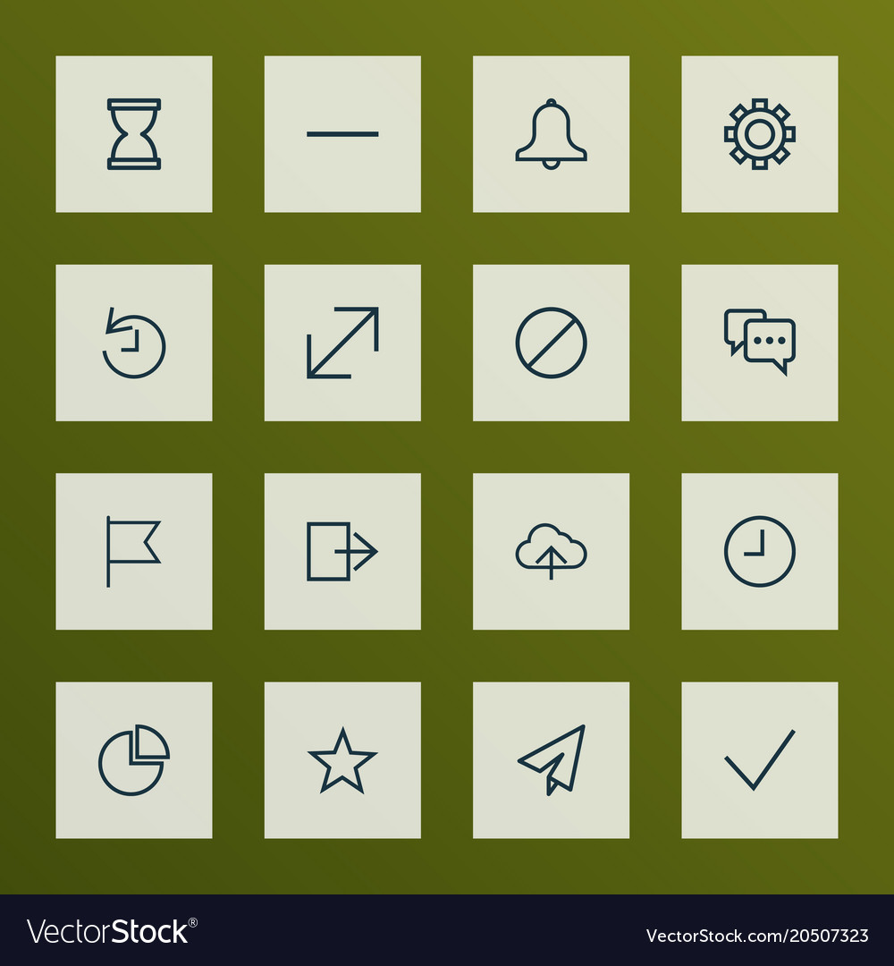 User icons line style set with enlarge origami