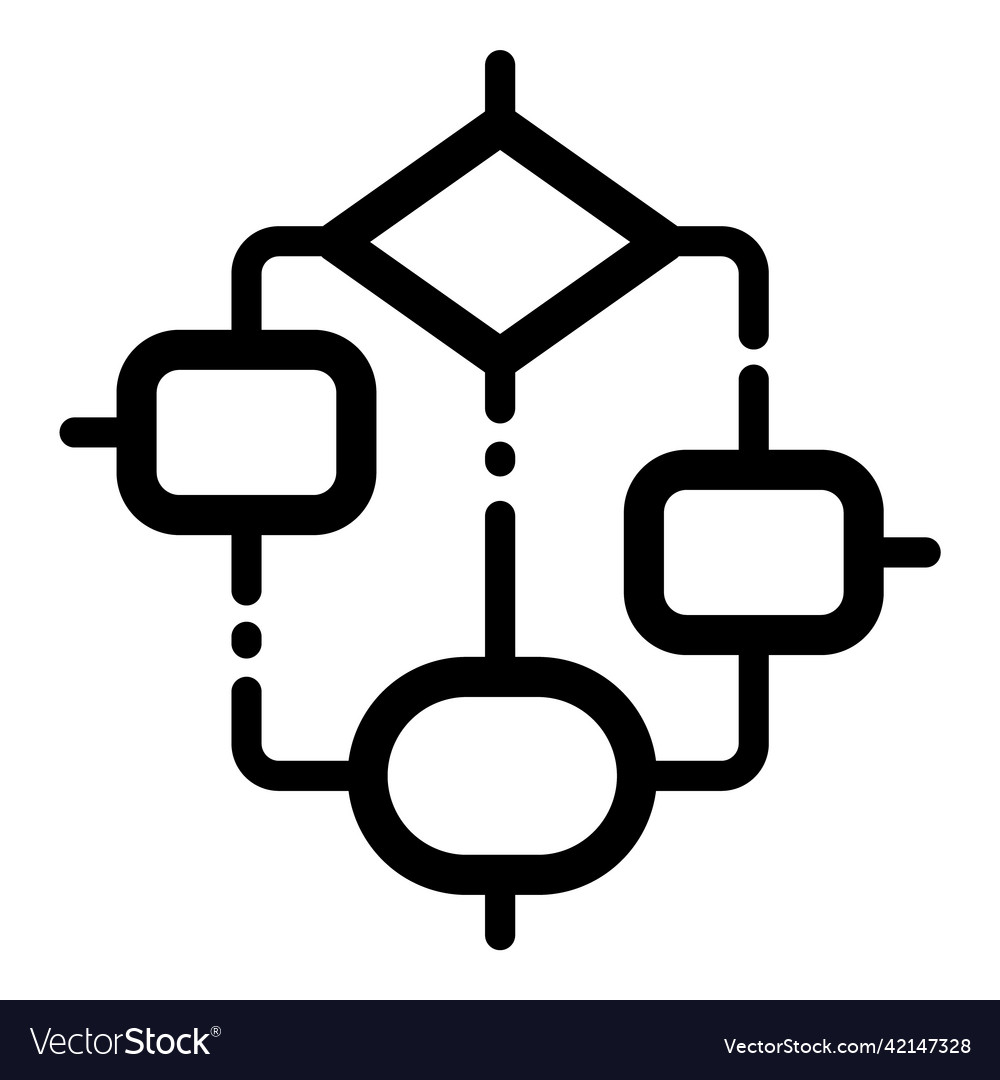 Algorithm tree flat icon isolated on white Vector Image