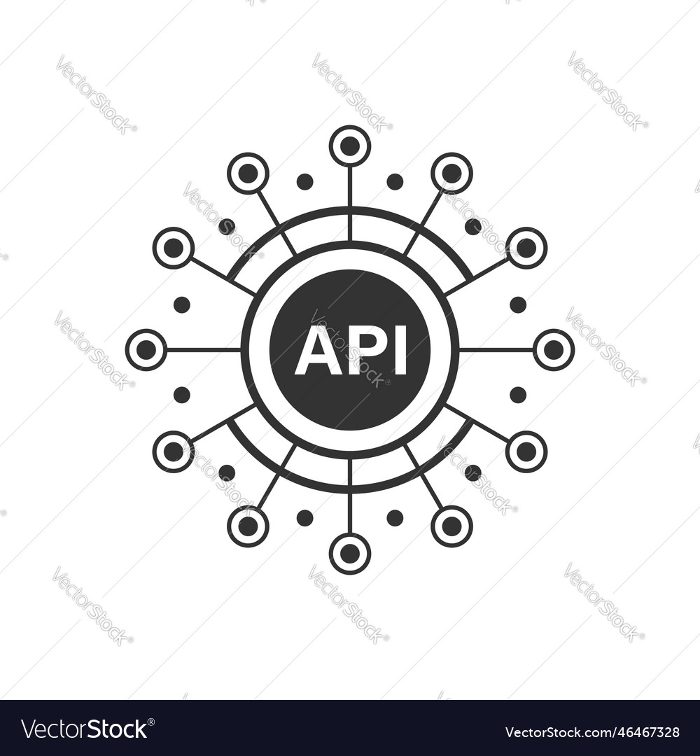 Api icon in flat style software integration vector image Api icon in flat style software integration