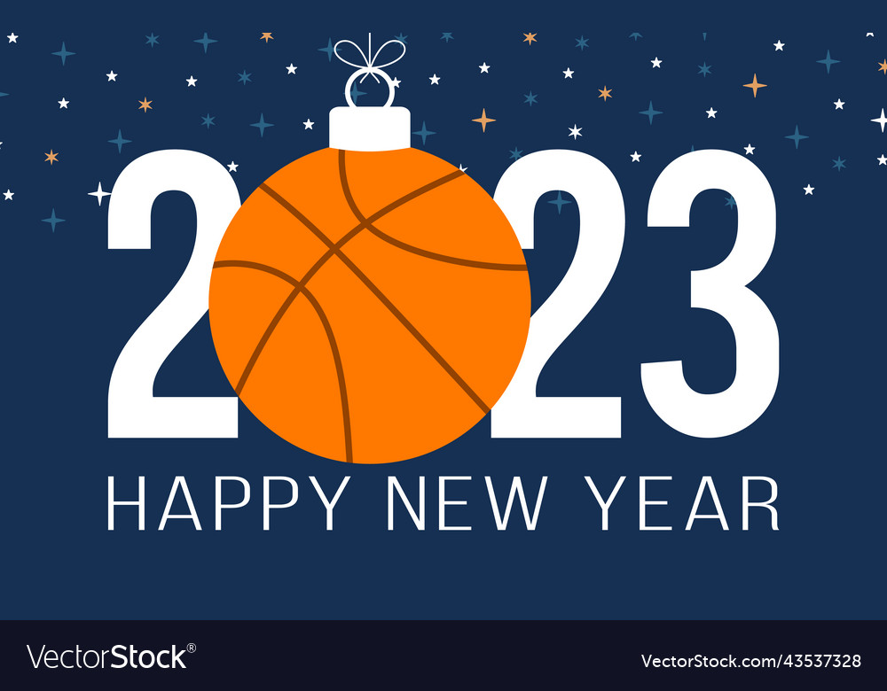 Basketball 2023 happy new year sports greeting