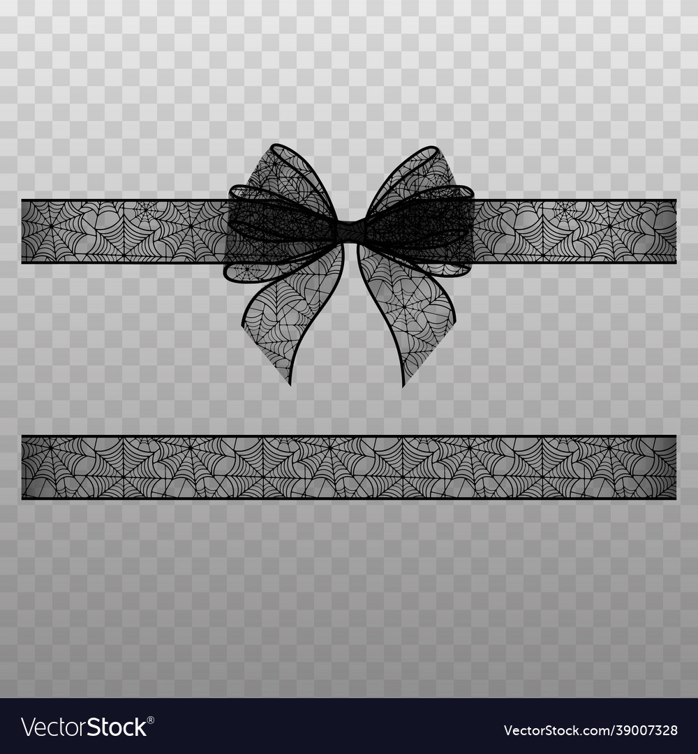 Black transparent bow with ribbon