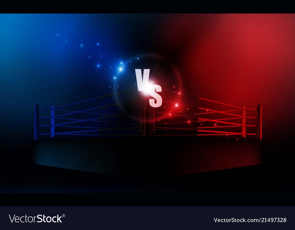 Boxing ring arena vs letters for sports and fight