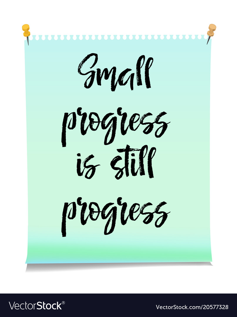 Card with text small progress is still