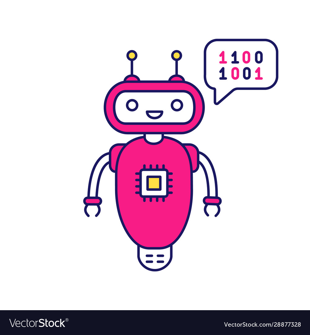 Chatbot coding color icon vector image Chatbot coding color icon