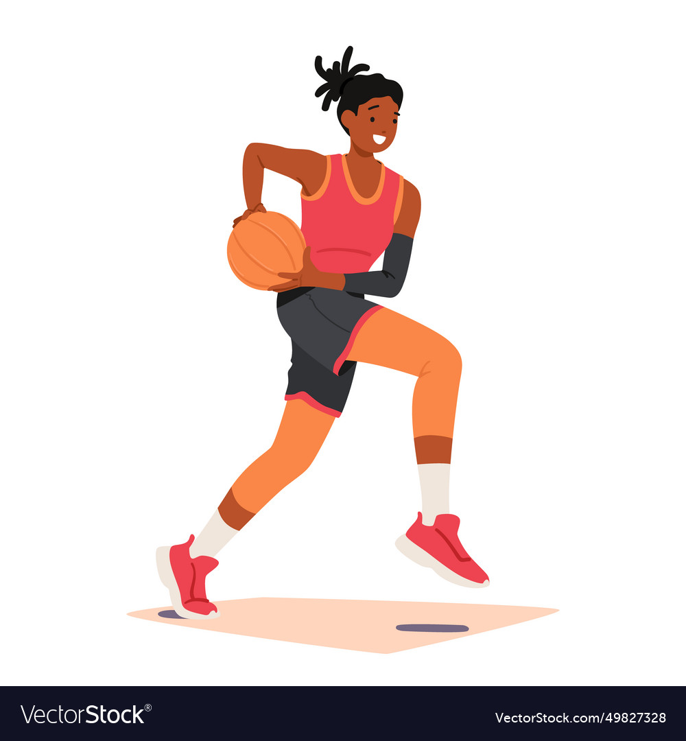 determined-female-basketball-player-character-vector-image