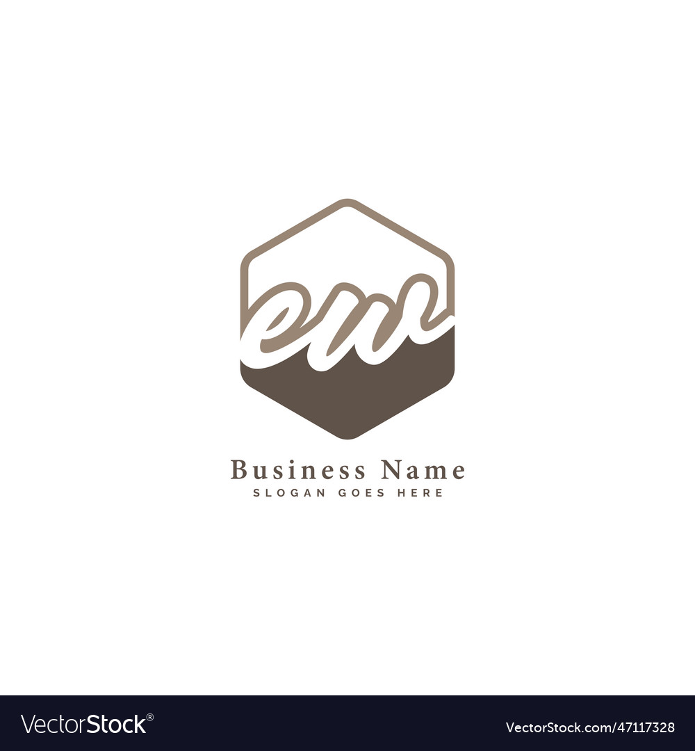 E w ew initial letter handwritten signature logo