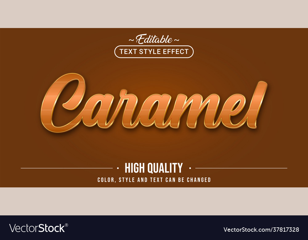 Editable text style effect caramel text style Vector Image