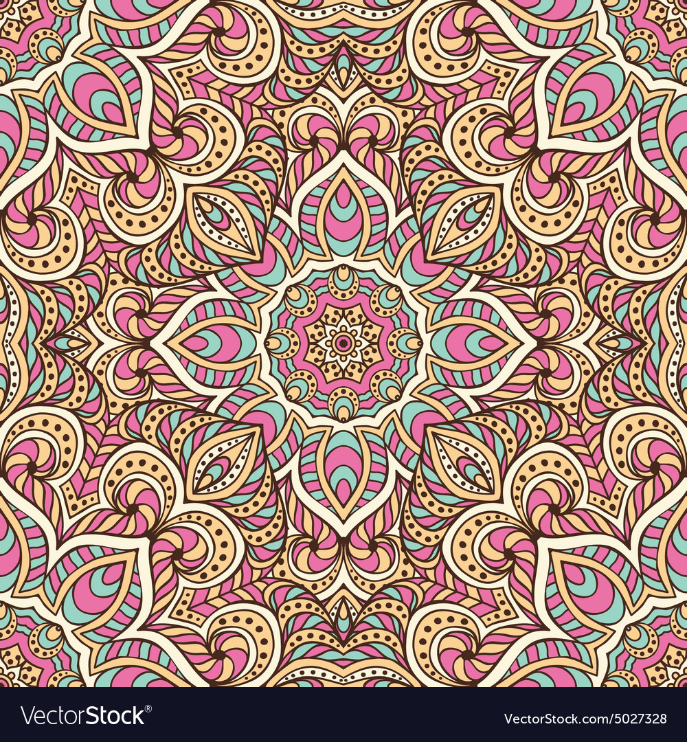 Ethnic floral seamless pattern Royalty Free Vector Image