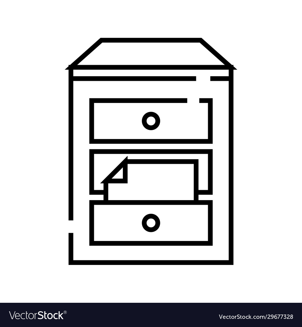 Files case line icon concept sign outline vector image Files case line icon concept sign outline