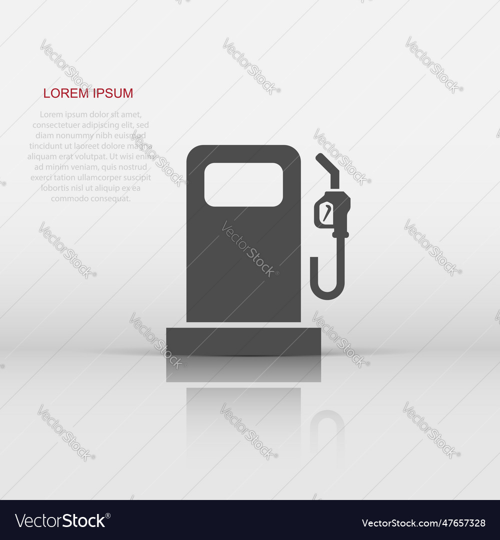 Fuel pump icon in flat style gas station sign