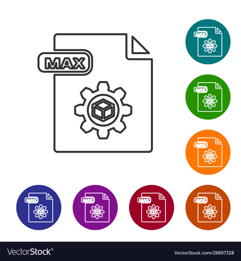 Grey line max file document download button vector image Grey line max file document download button
