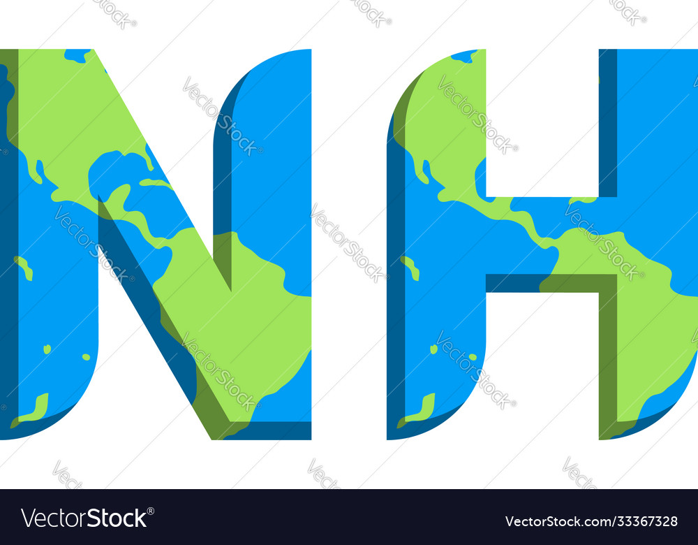 Initial nh logo design with world map style