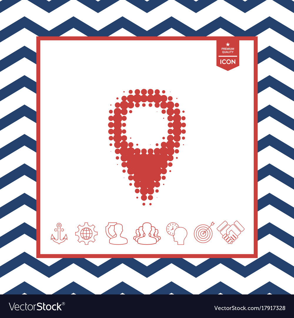 Map pointer halftone logo
