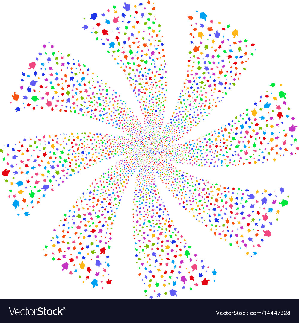 Pointer finger fireworks swirl rotation