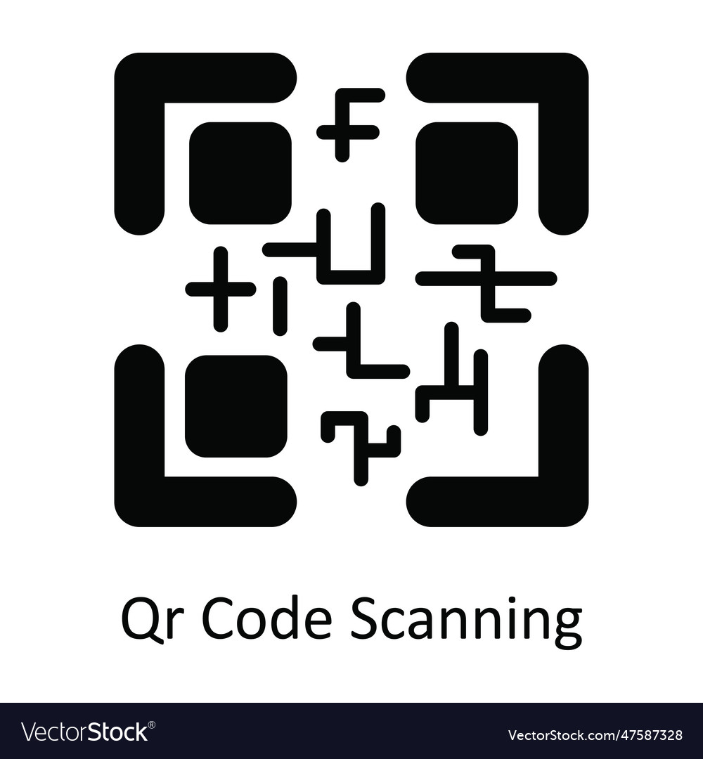 Qr code scanning solid icon design