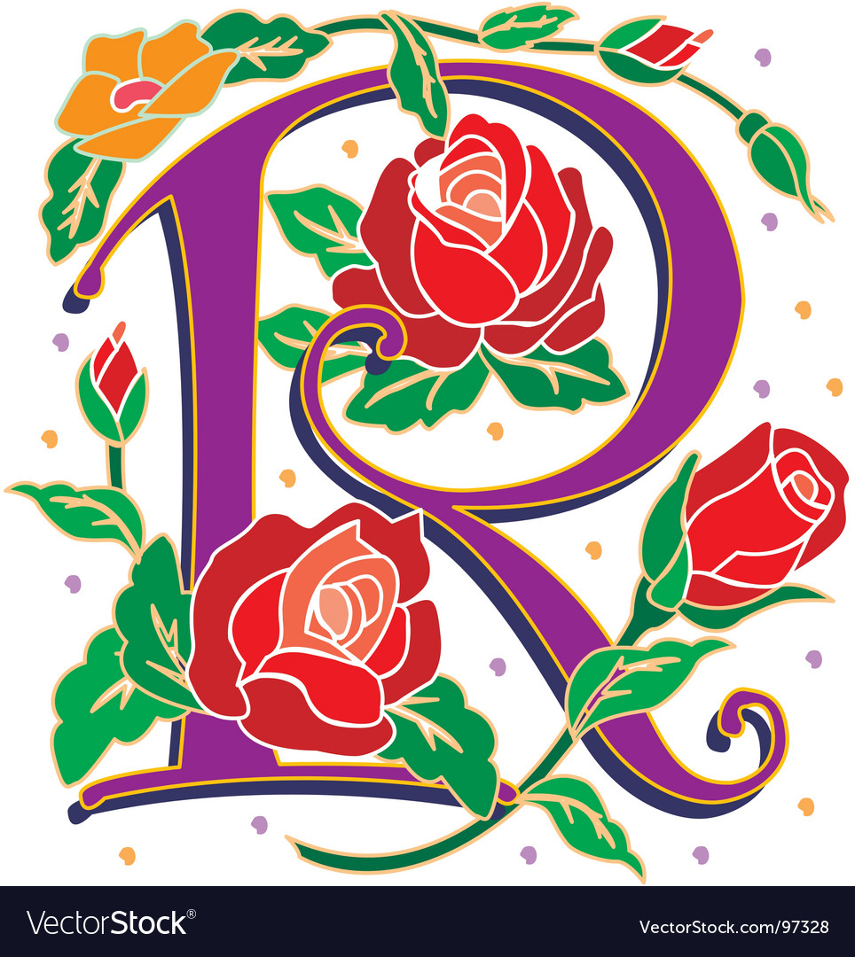 rosette letter r royalty free vector image vectorstock letter r
